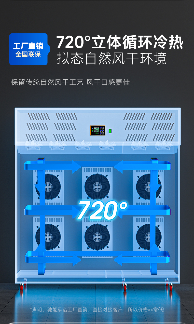 晾鸭柜720度循环冷热系统